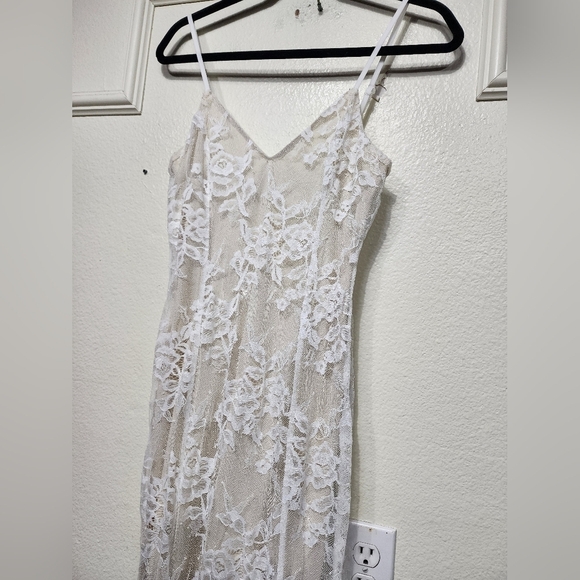 Lulus Immaculate Grace White and Beige Lace Mermaid Maxi Dress Wedding Party - Picture 8 of 10